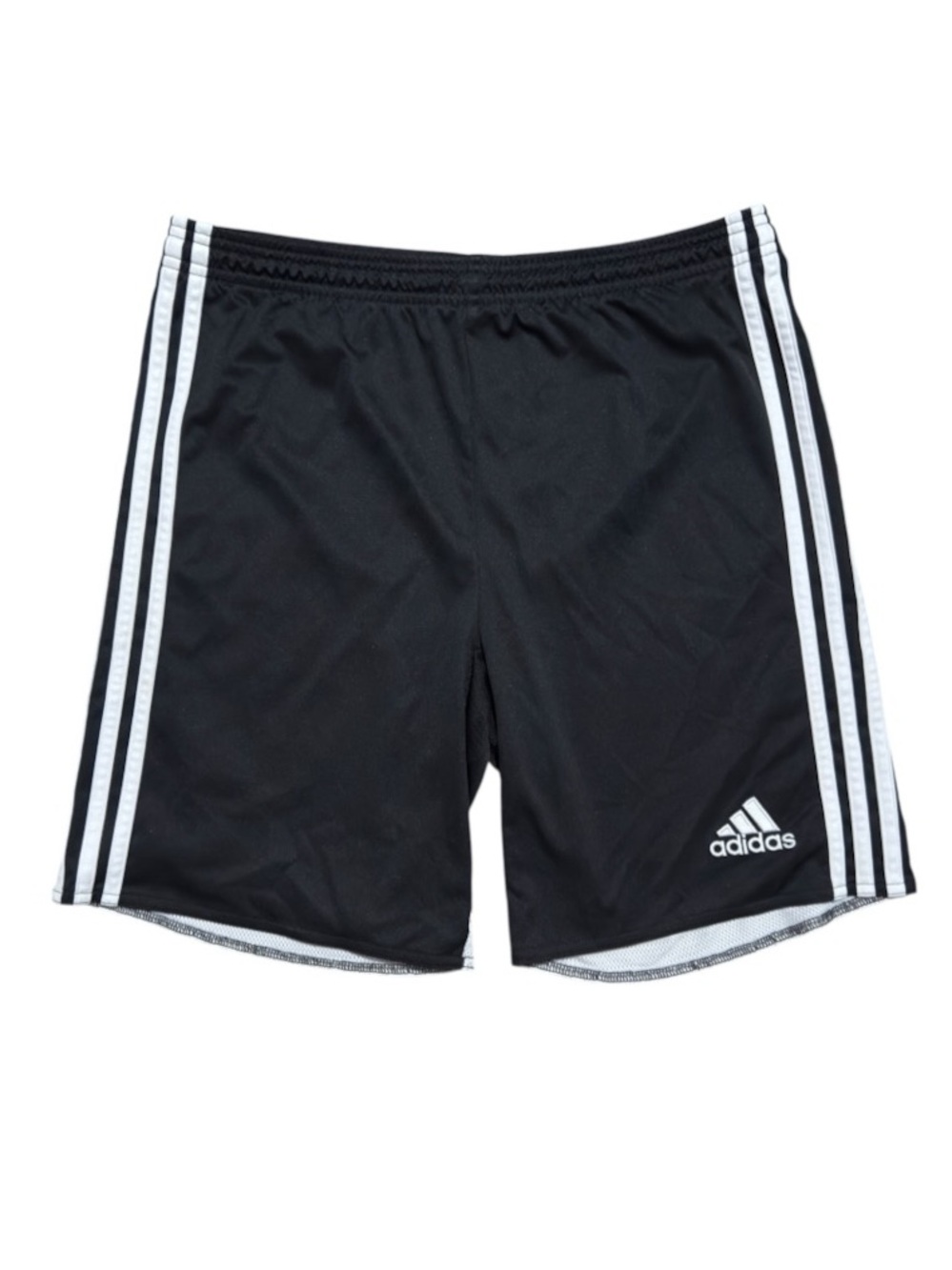 Adidas Boys Youth Black 3 Stripe Athletic Shorts EUC